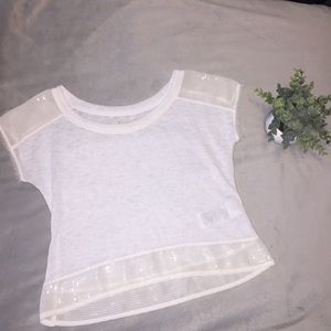 White Sparkly crop top